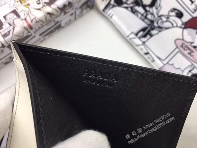 prada錢包 普拉達專櫃最新十字紋牛皮卡包 2MC223 PRADA男士卡片夾  pyd2120